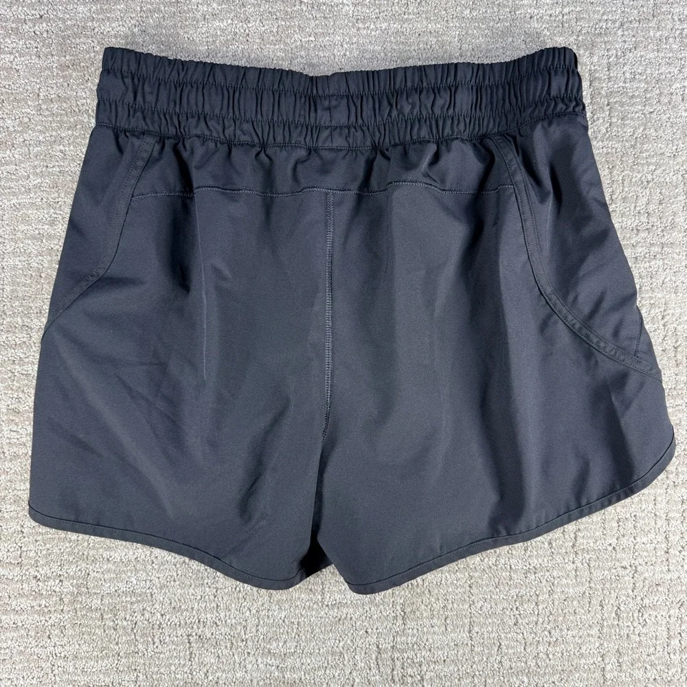 Avia 2-in-1 Running Shorts Zipper Pocket Black Large 12-14 Poly Blend Womens